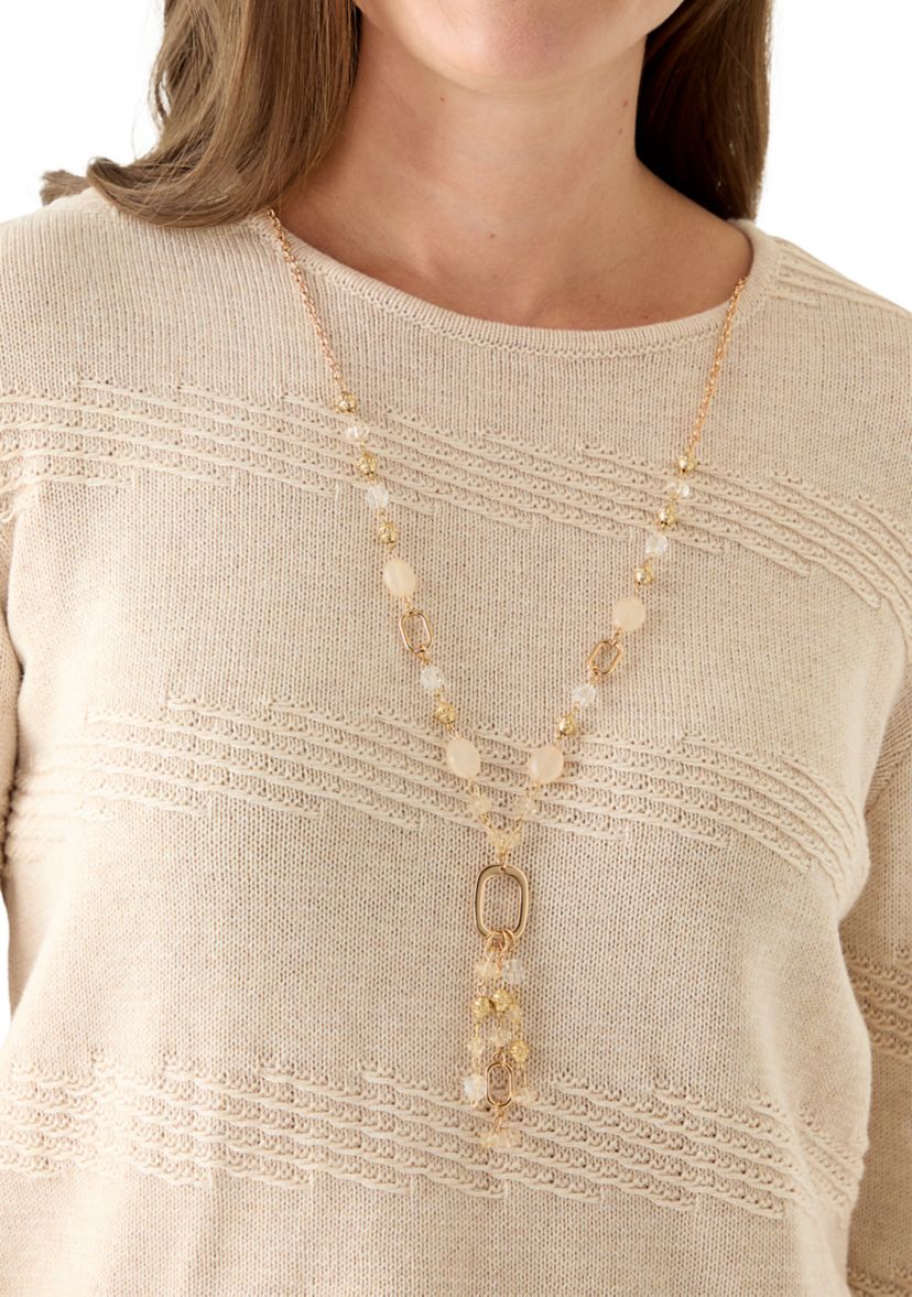 Petite Crew Neck Textured Biader Top