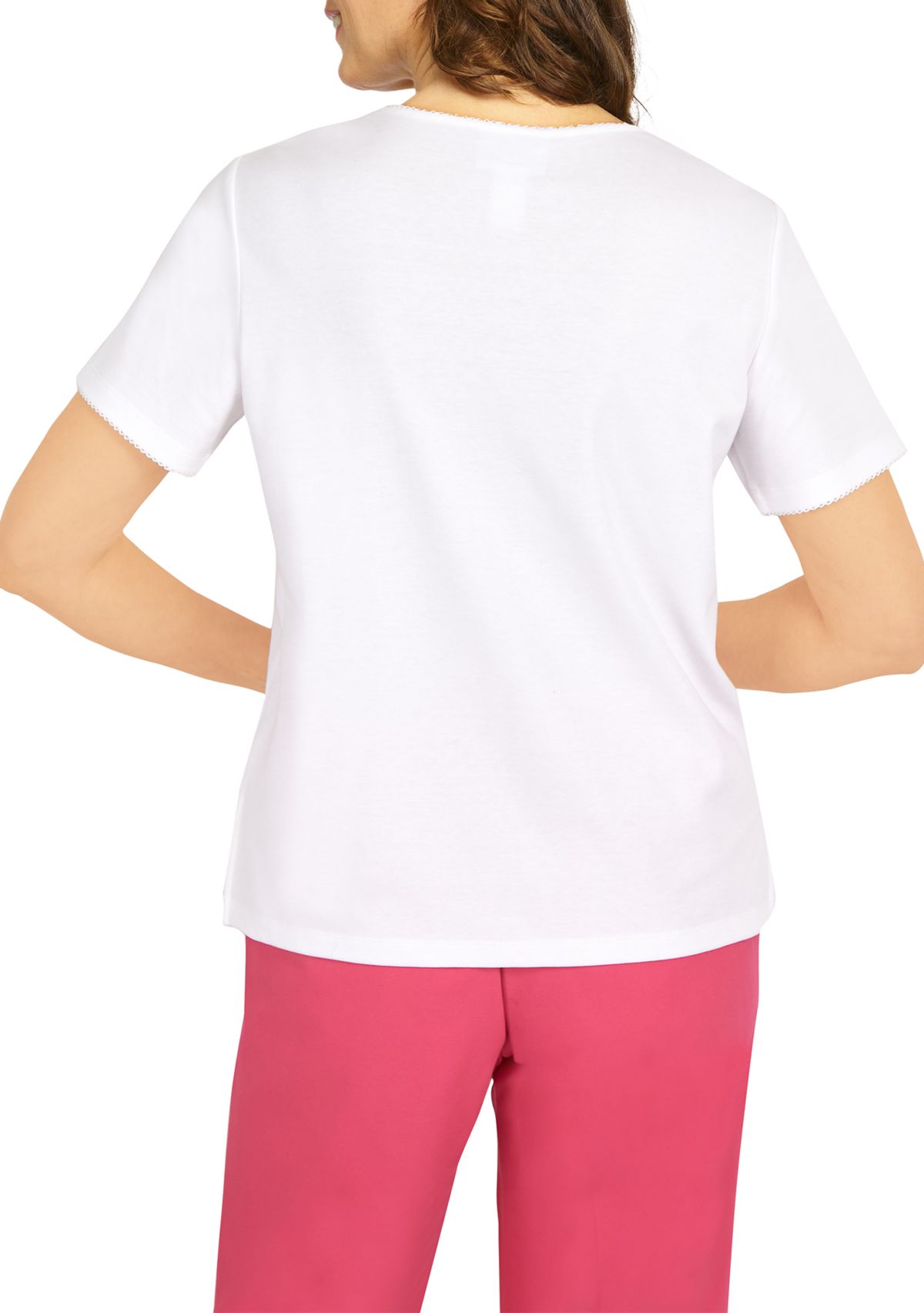 Womens Short Sleeve Tue Dye Floral Top