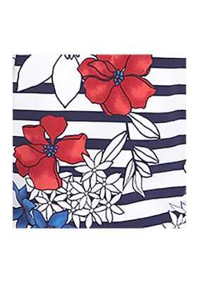 Women's Land of the Free Floral Stripe Top