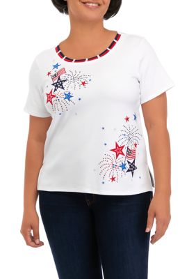 Petite Short Sleeve Fireworks T-Shirt