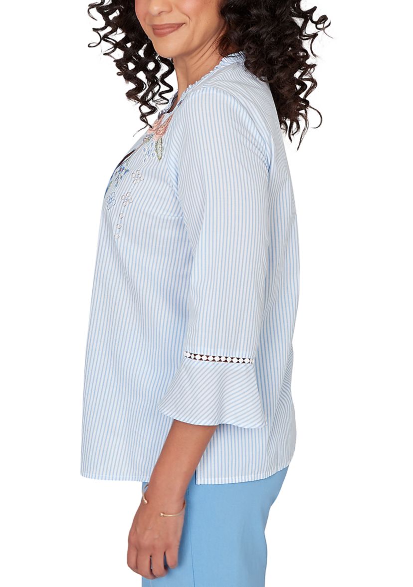 Womens St. Augustine Embroidered Striped Shirt