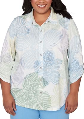 Alfred Dunner Women's Plus Size St. Augustine Abstract Floral Knit Top, 3X