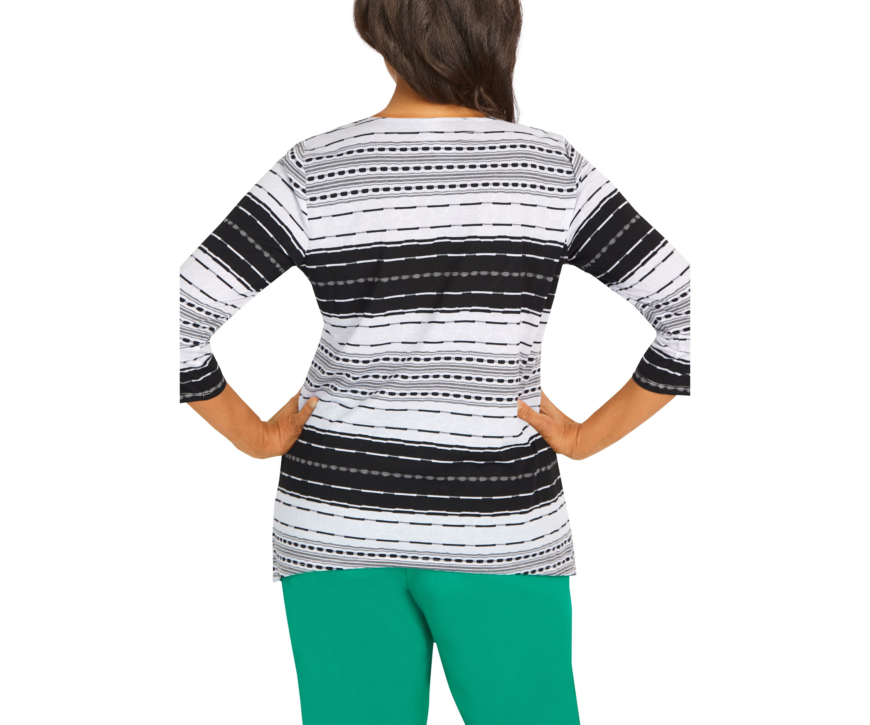Womens Island Vibes Spliced Stripe Texture Top