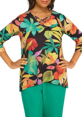 Women's Island Vibes Floral Tropical Top