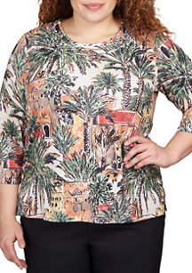 Alfred Dunner Plus Size Scenic Print Top | belk