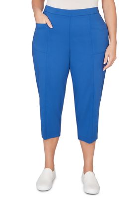 Alfred Dunner Plus Size The Royal Treatment Patch Pocket Capri Pants, 24 W