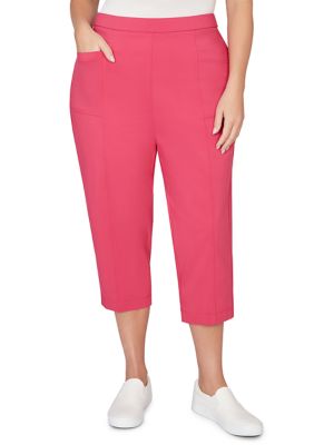 Alfred Dunner Plus Size The Royal Treatment Patch Pocket Capri Pants, 24 W