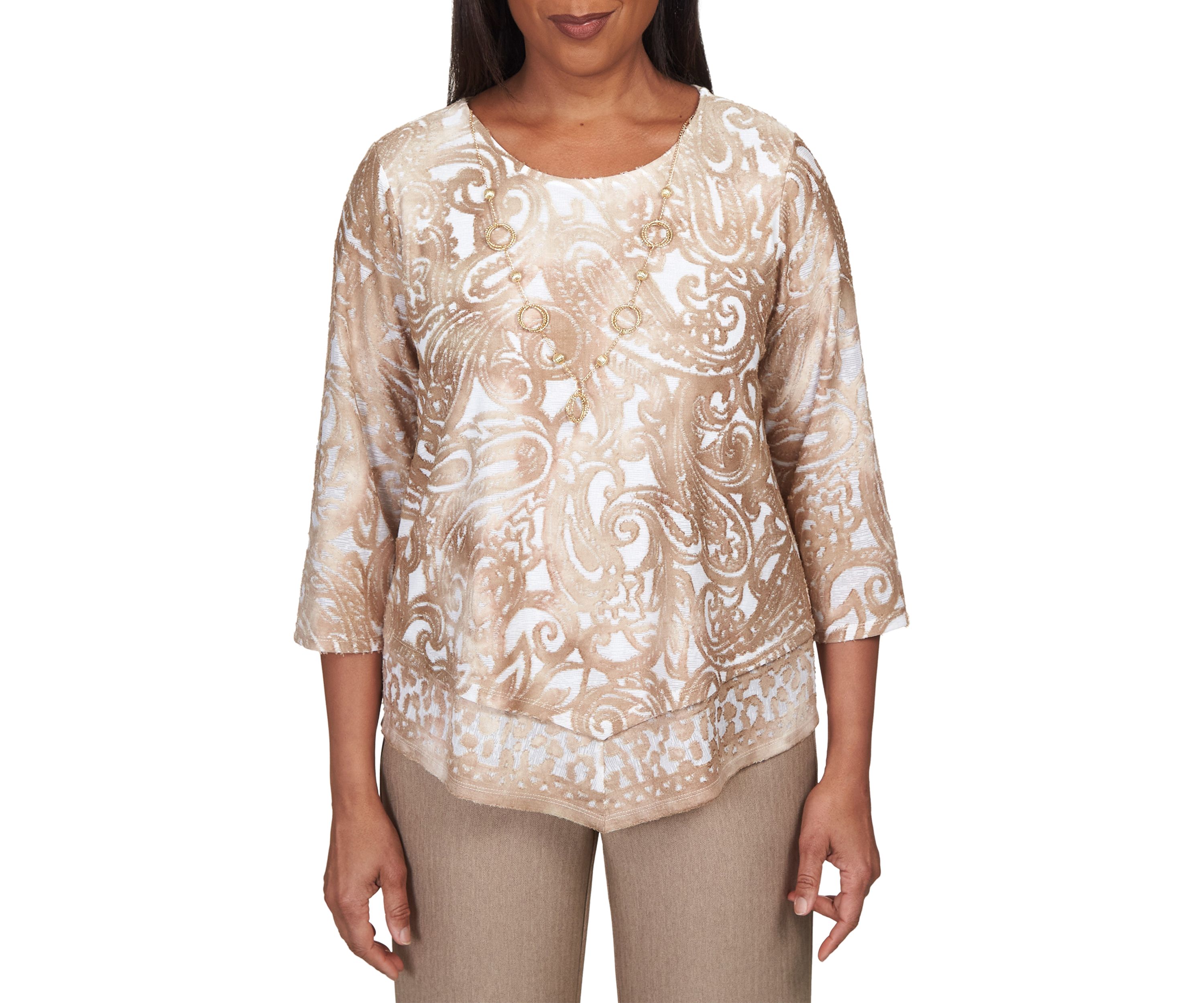 Womens Mulberry Street Paisley Jacquard Top