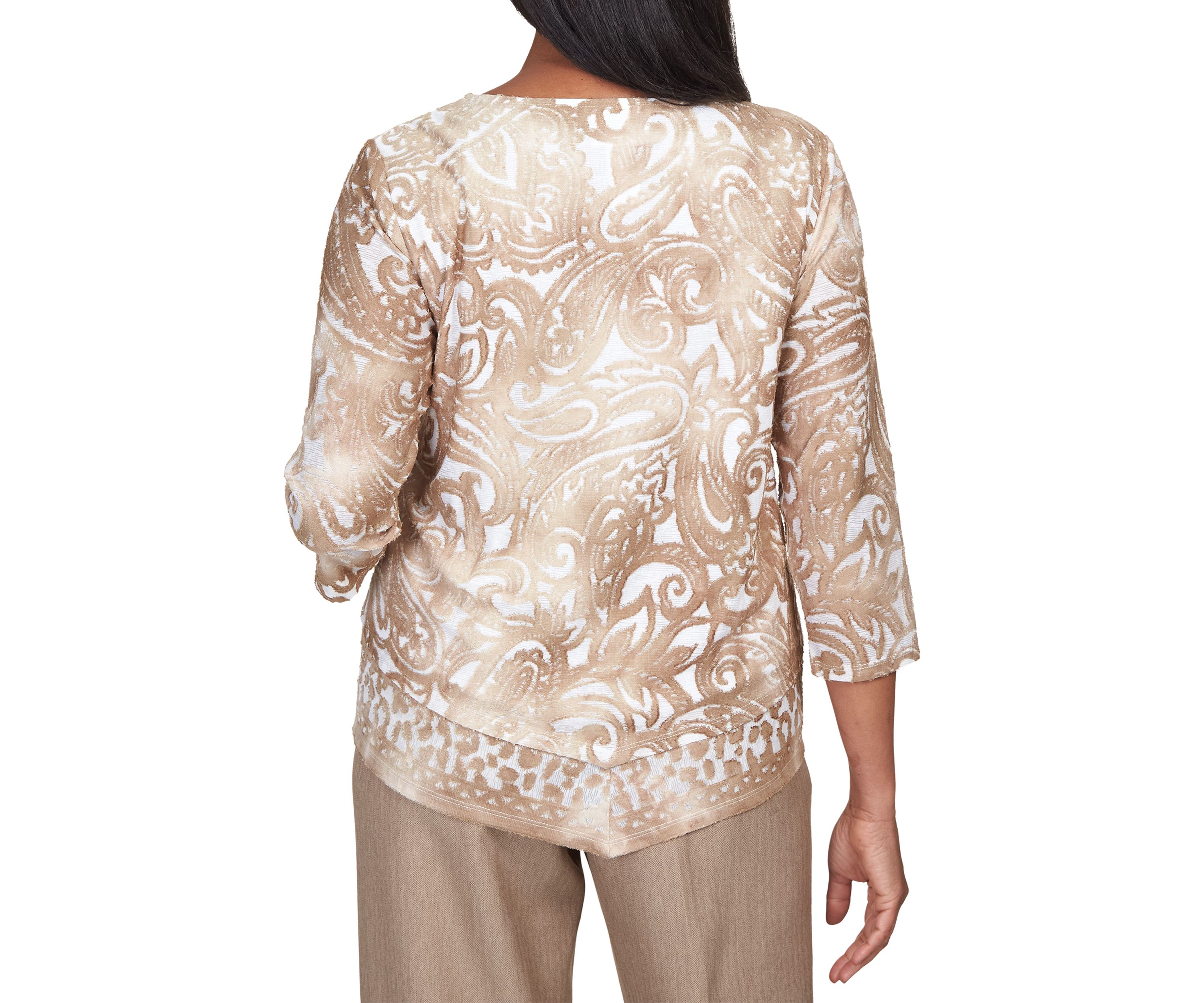 Womens Mulberry Street Paisley Jacquard Top