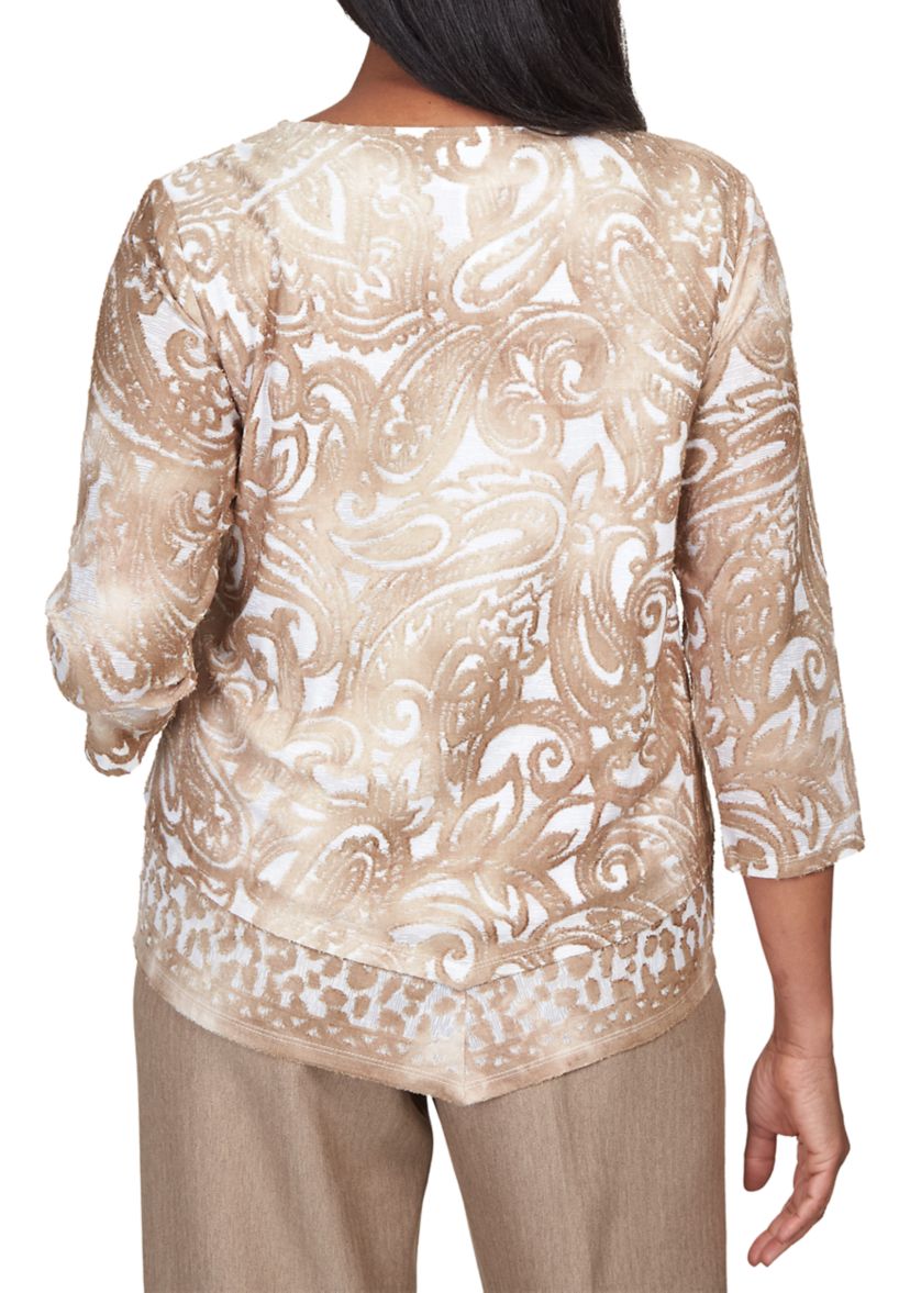 Womens Mulberry Street Paisley Jacquard Top