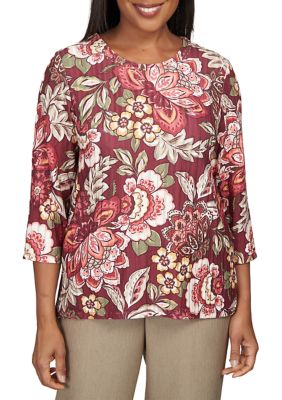 Alfred Dunner Women's Mulberry Street Jacobean Floral Top | belk