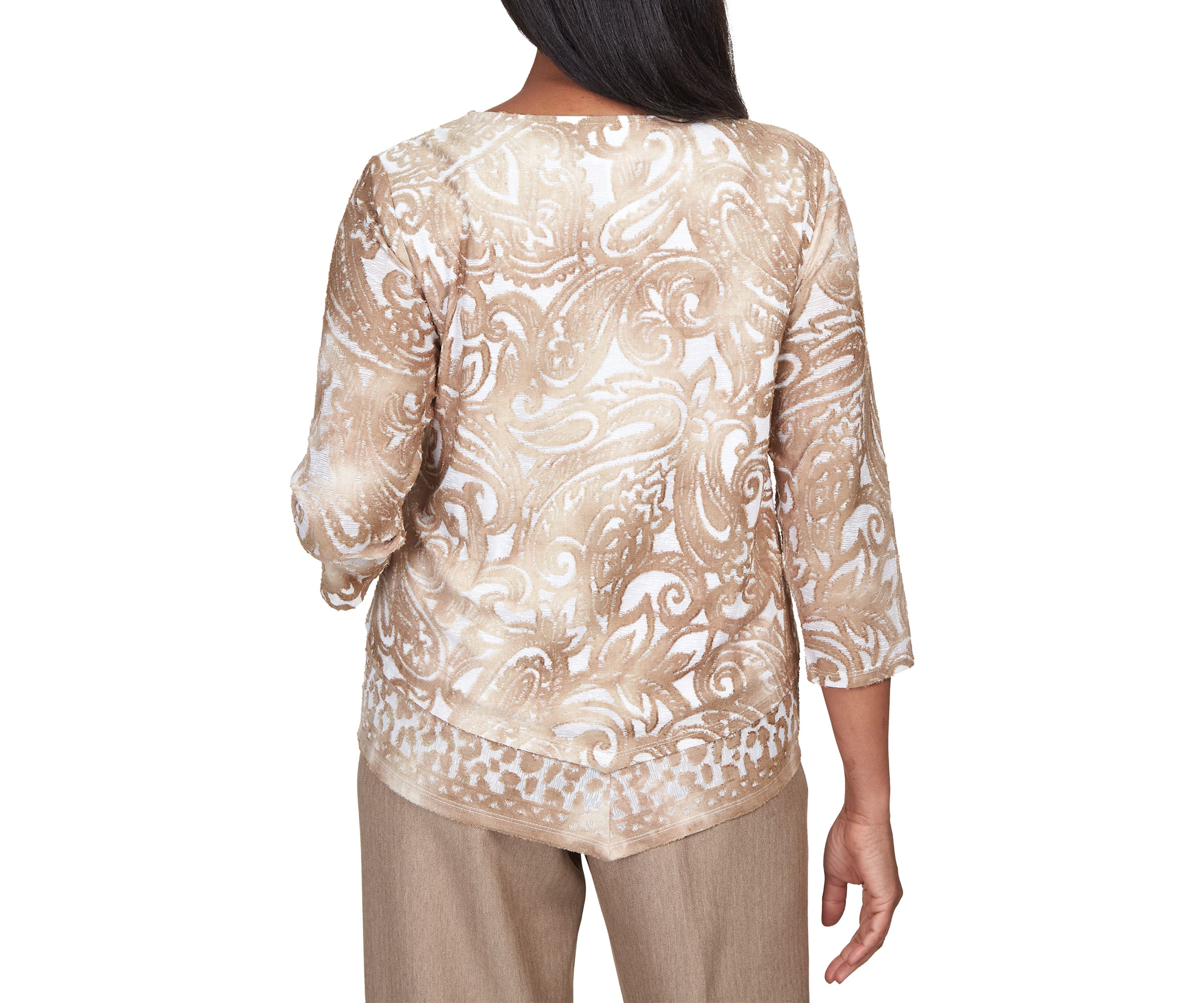 Petite Mulberry Street Paisley Jacquard Top