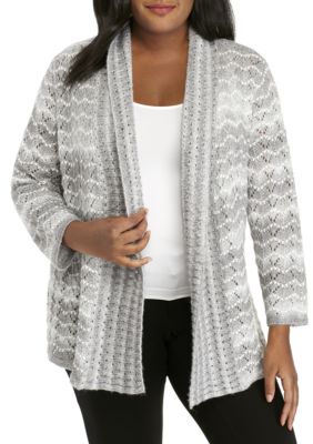 Alfred Dunner Plus Size Stocking Stuffers Pointelle Textured Sweater | belk