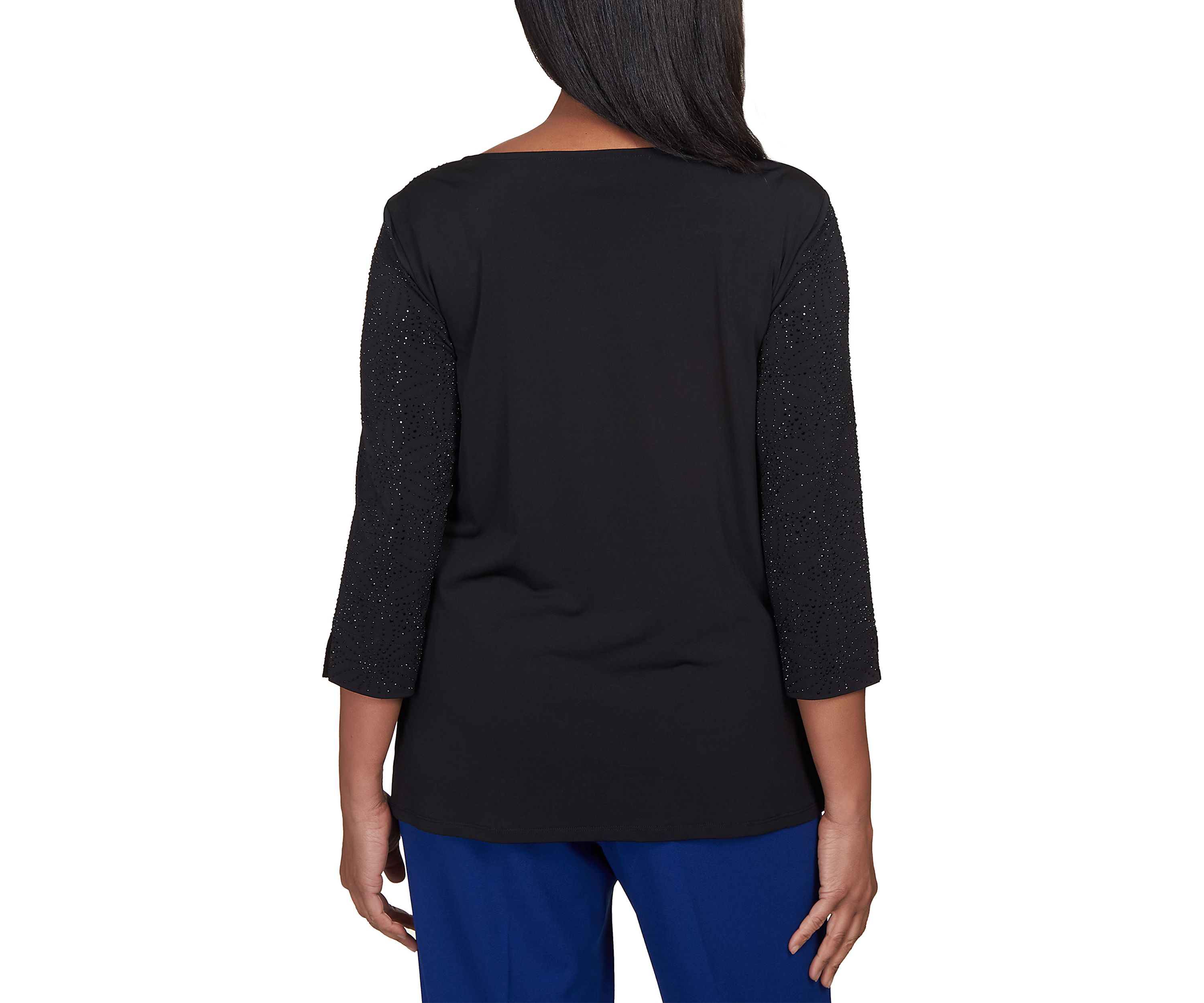 Womens Downtown Vibe Midnight Shimmery Cowl Neck Top