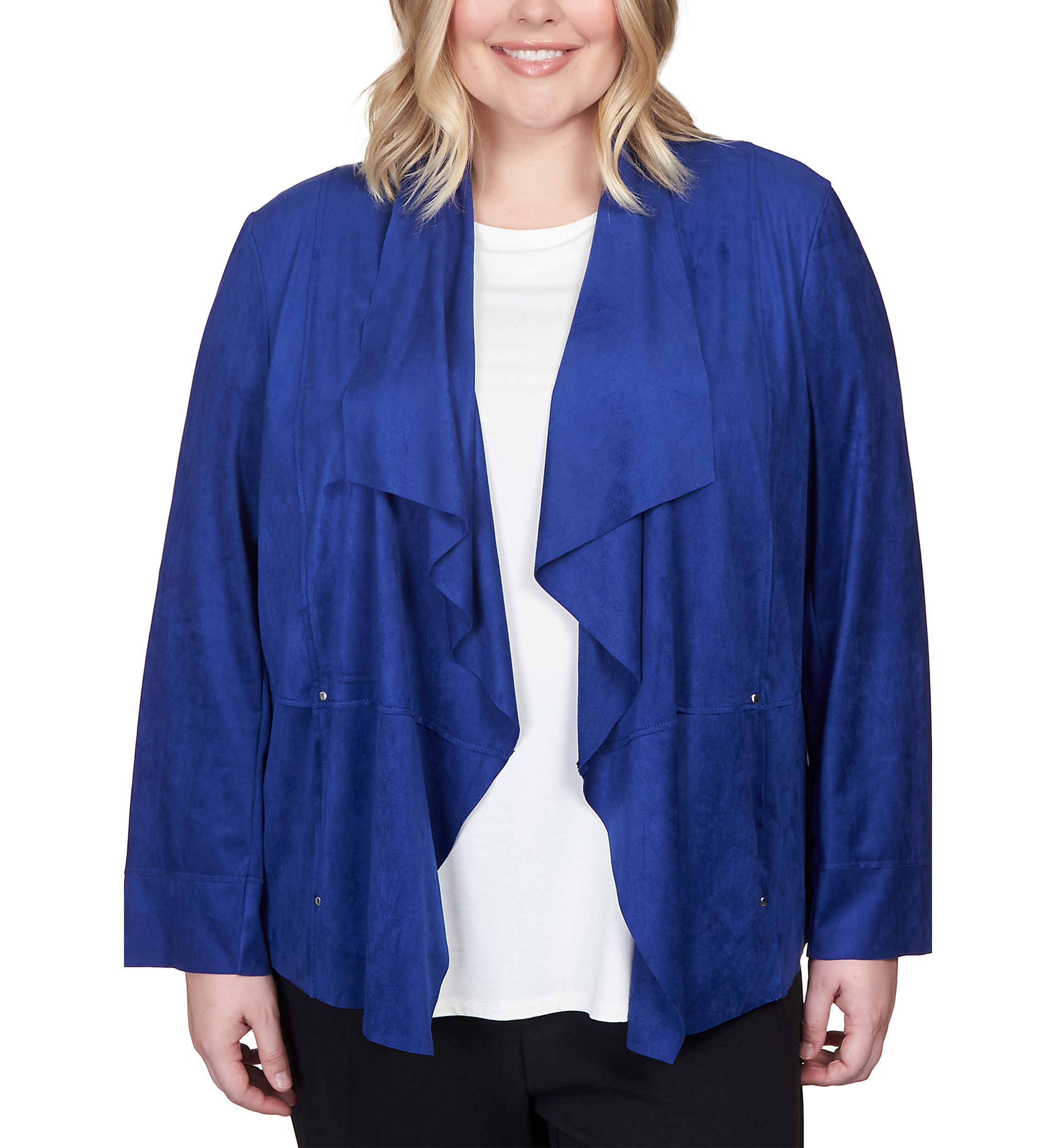 Plus Size Downtown Vibe Suede Cascade Jacket