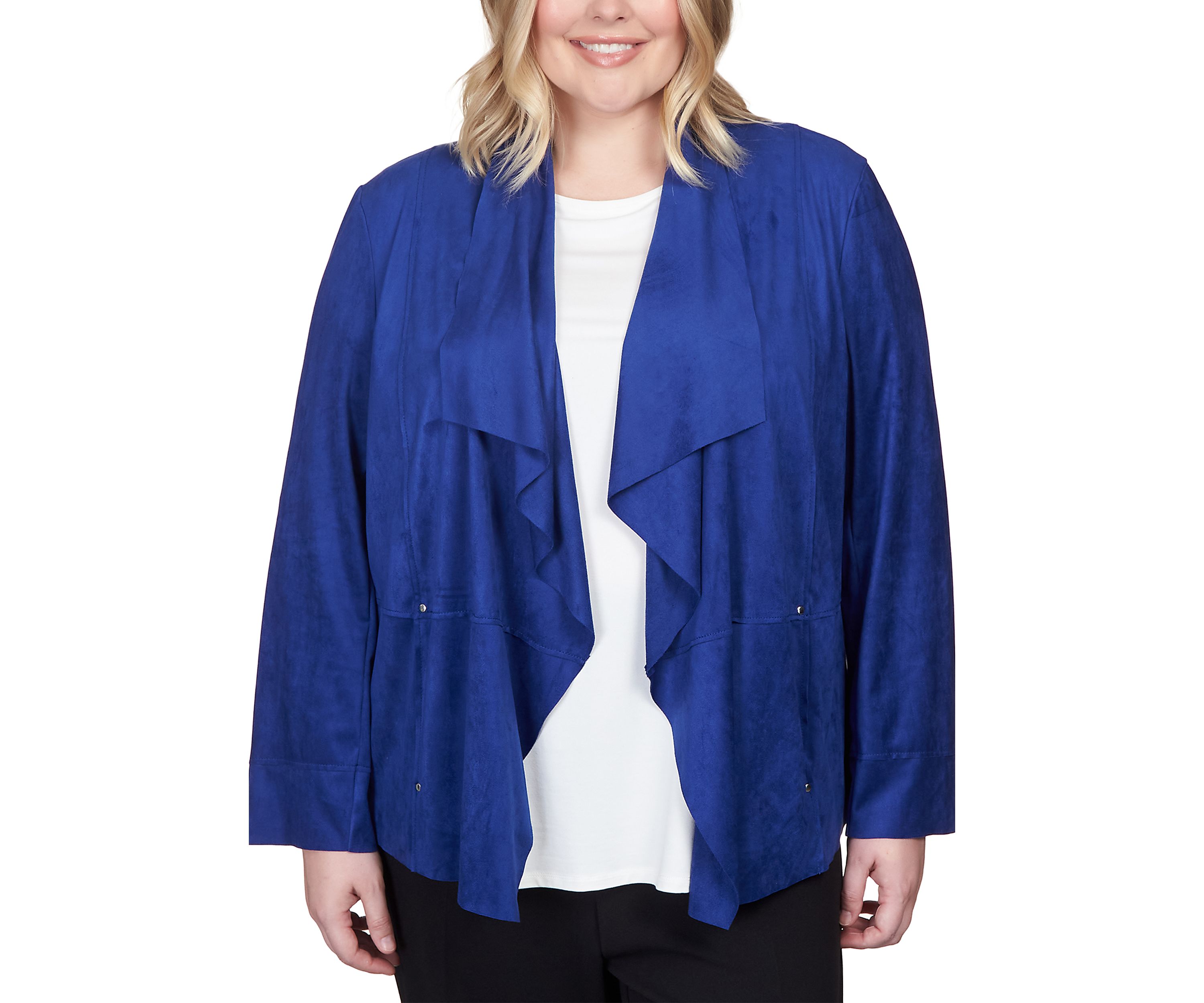Plus Size Downtown Vibe Suede Cascade Jacket