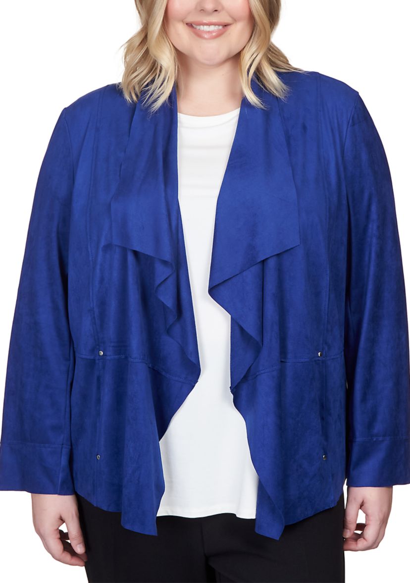 Plus Size Downtown Vibe Suede Cascade Jacket