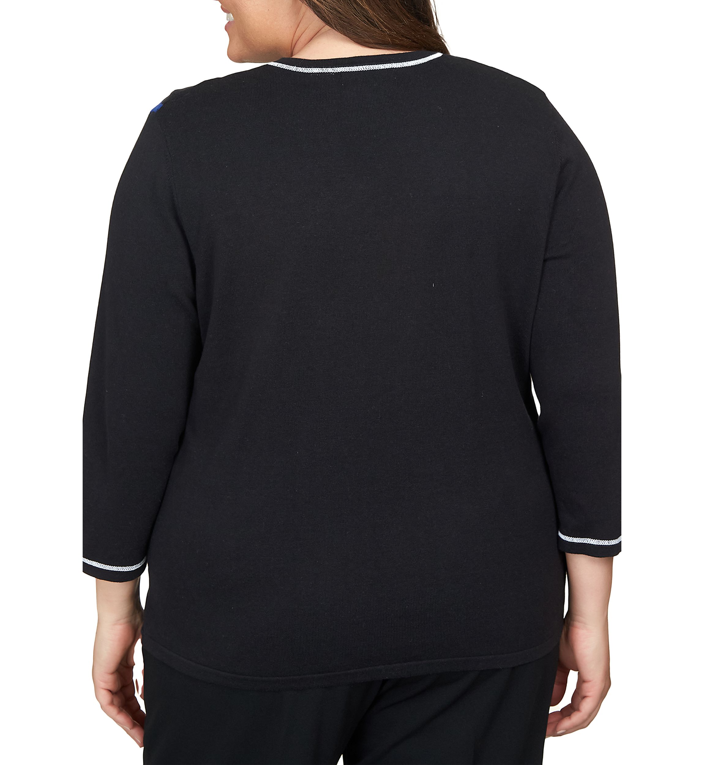 Plus Size Downtown Vibe Spliced Color Block Sweater 