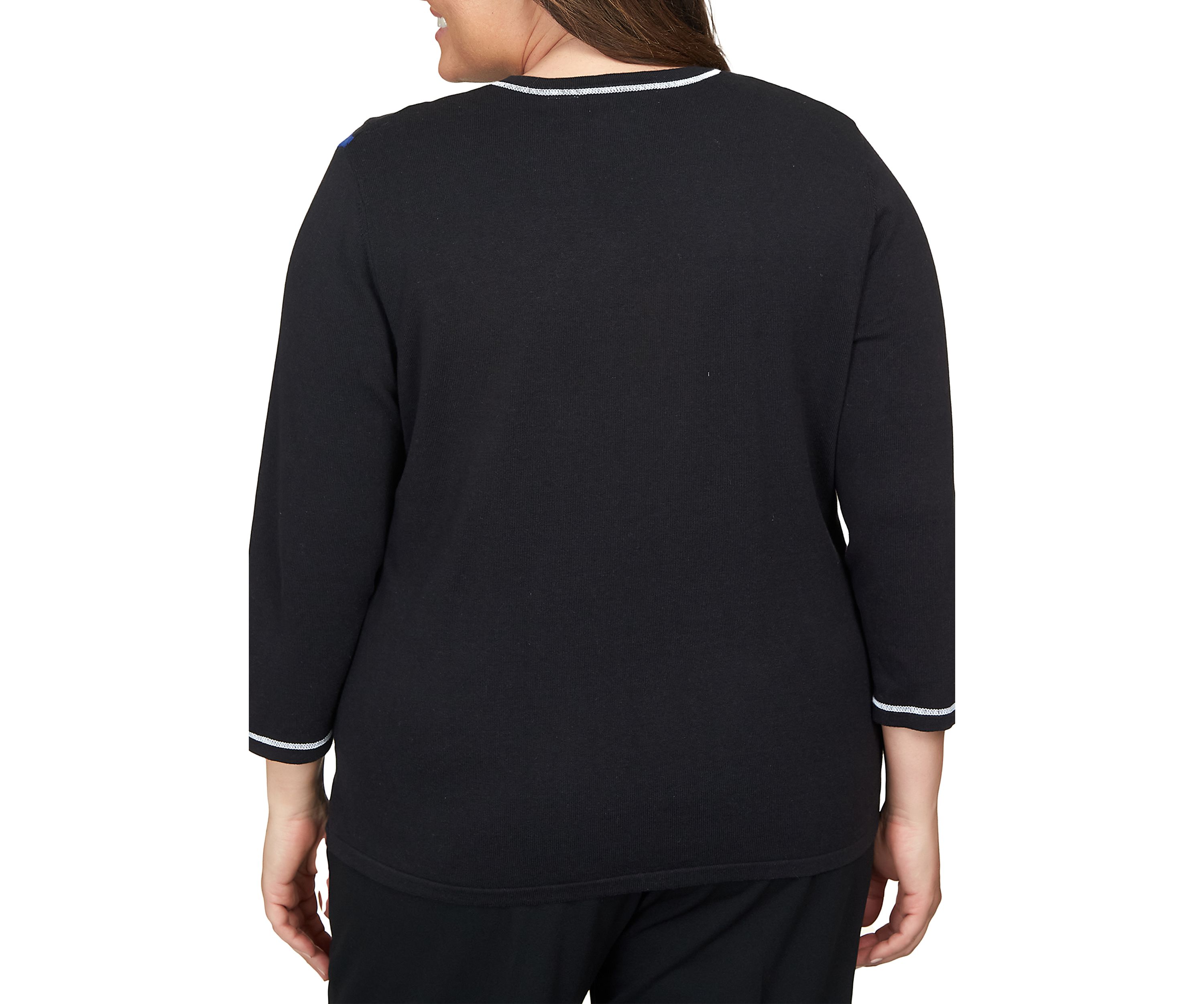 Plus Size Downtown Vibe Spliced Color Block Sweater 
