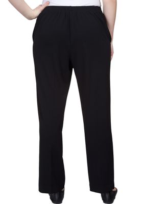 Alfred Dunner Women's Medium Length Pants, Size 16, Black