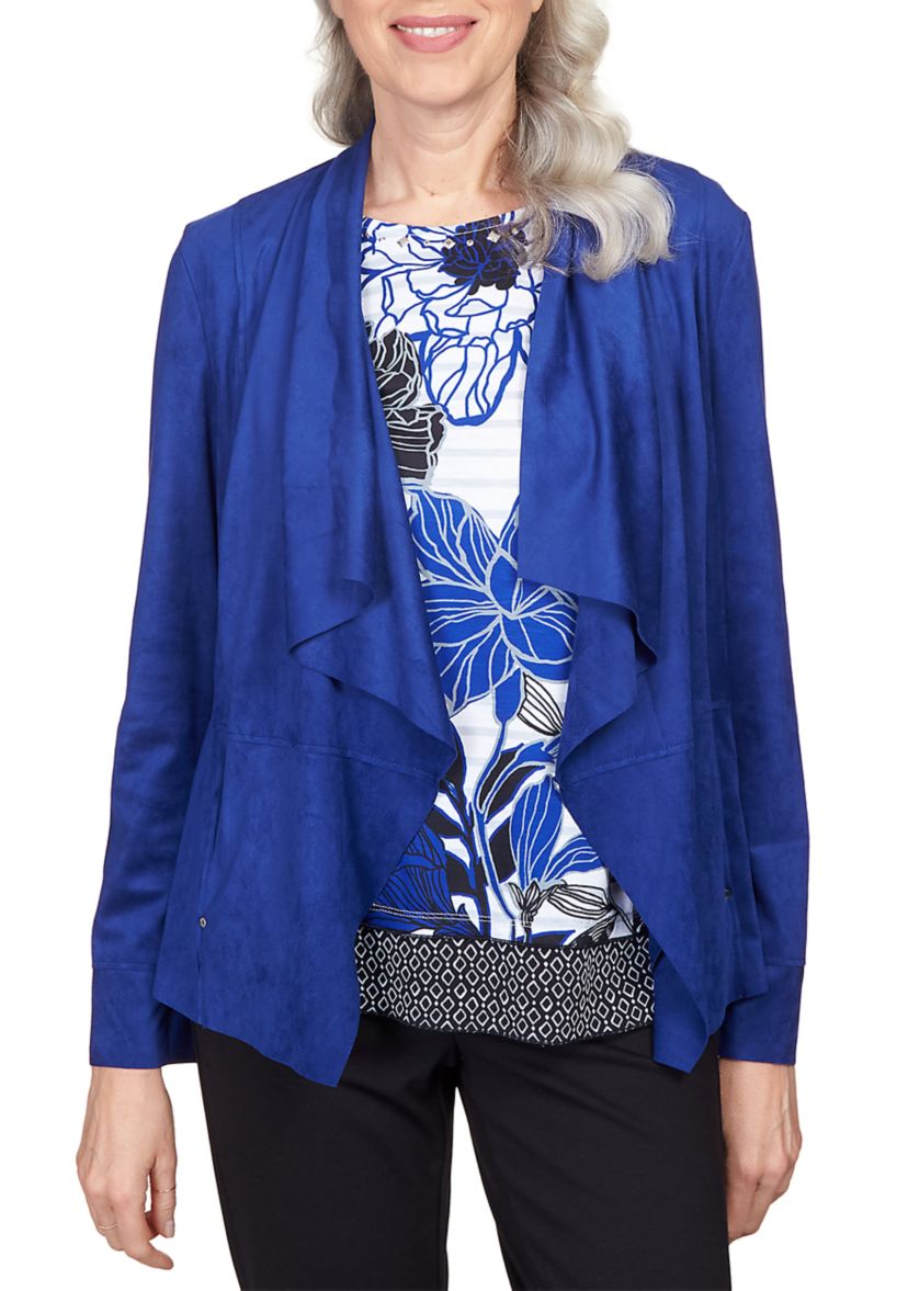 Petite Downtown Vibe Suede Cascade Jacket