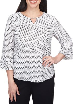 Petite Downtown Vibe Spliced Texture Top