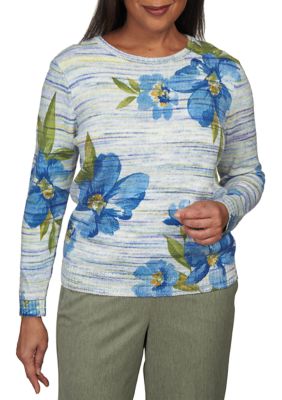Women's Chelsea Market Space Dye Floral Print Sweater