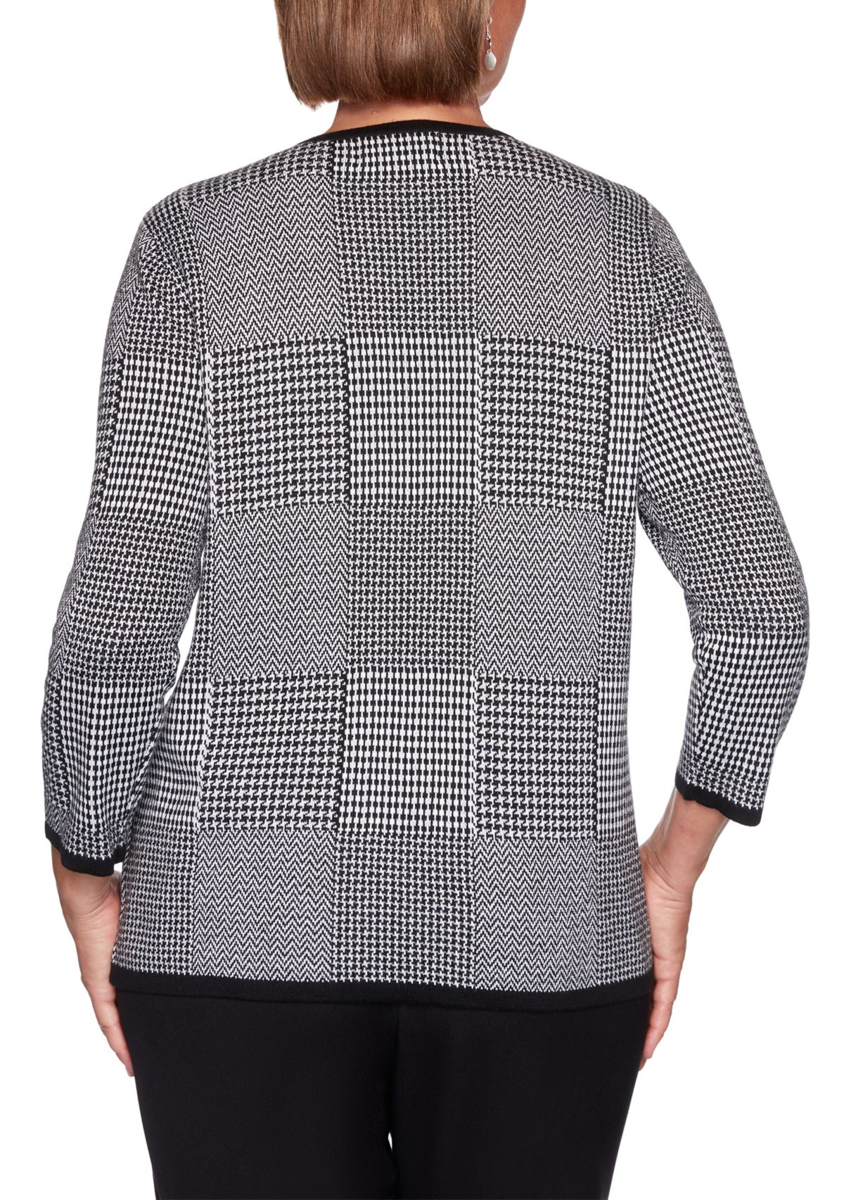 Plus Size Knight Bridge Station Houndstooth Sweater