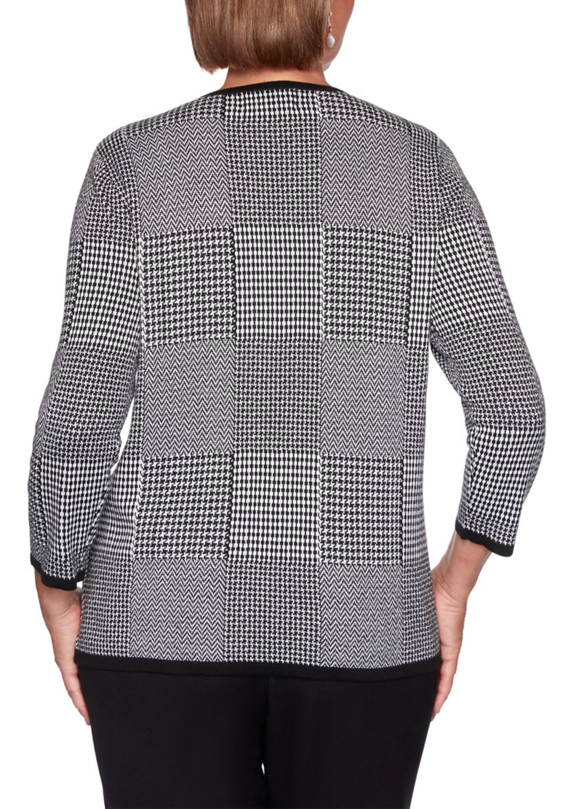 Plus Size Knight Bridge Station Houndstooth Sweater