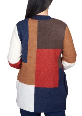 Women's Autumn Weekend Color Block Cardigan