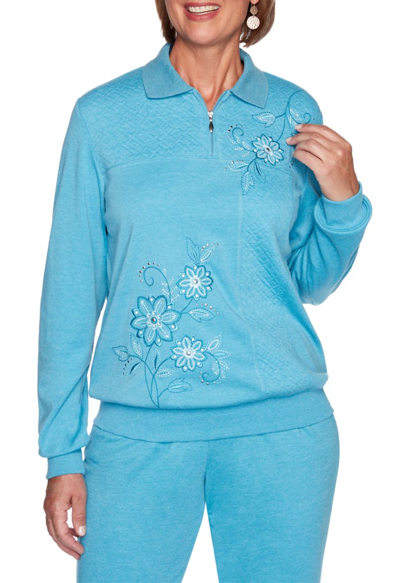 Womens Long Weekend Spliced Asymmetric Floral Top