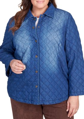 Plus Quilted Denim Jacket