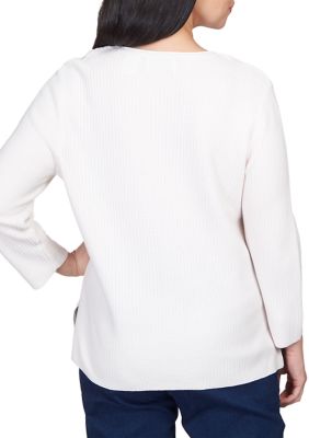 Petite Solid Texture Sweater