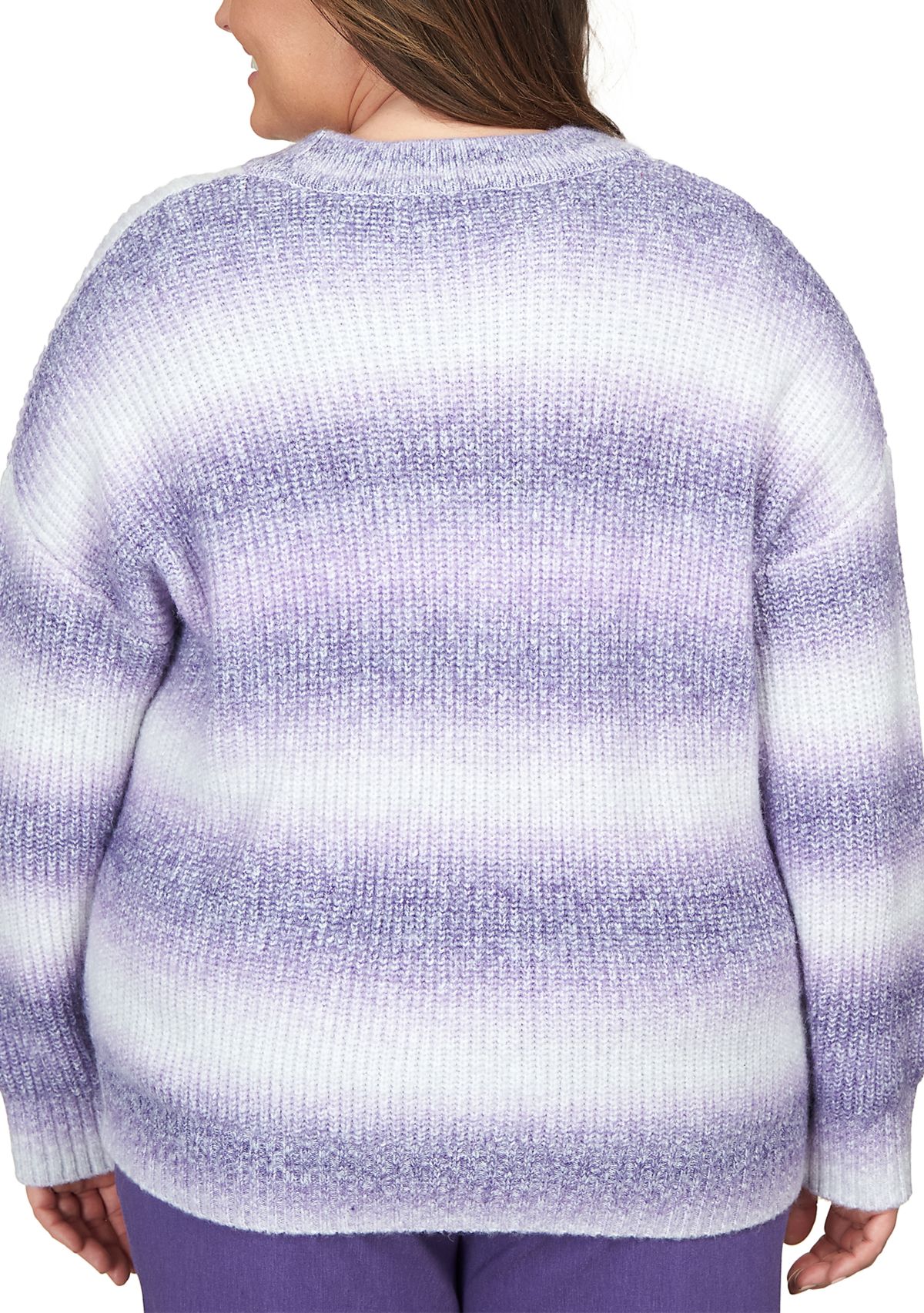 Plus Size Ombré Striped Cardigan