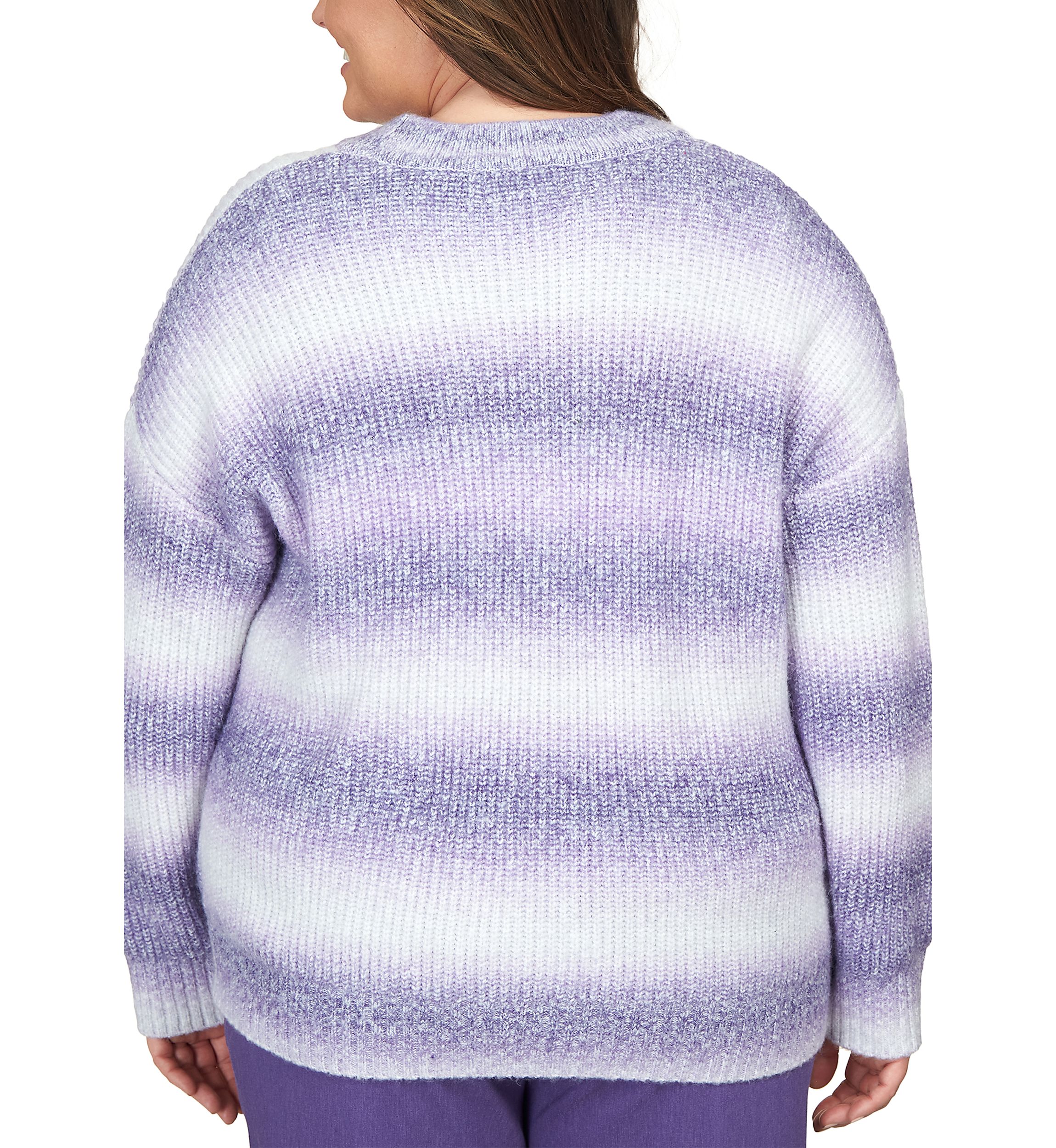 Plus Size Ombré Striped Cardigan