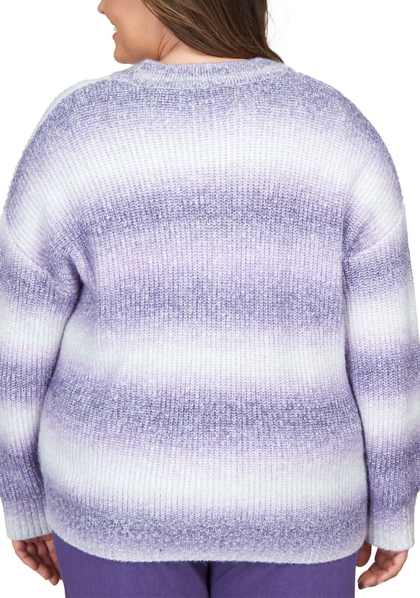 Plus Size Ombré Striped Cardigan