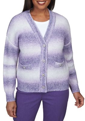 Petite Ombré Stripe Cardigan