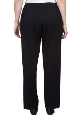 Women's Park Place Buckled Stretch Knit Average Length Ponte Pants