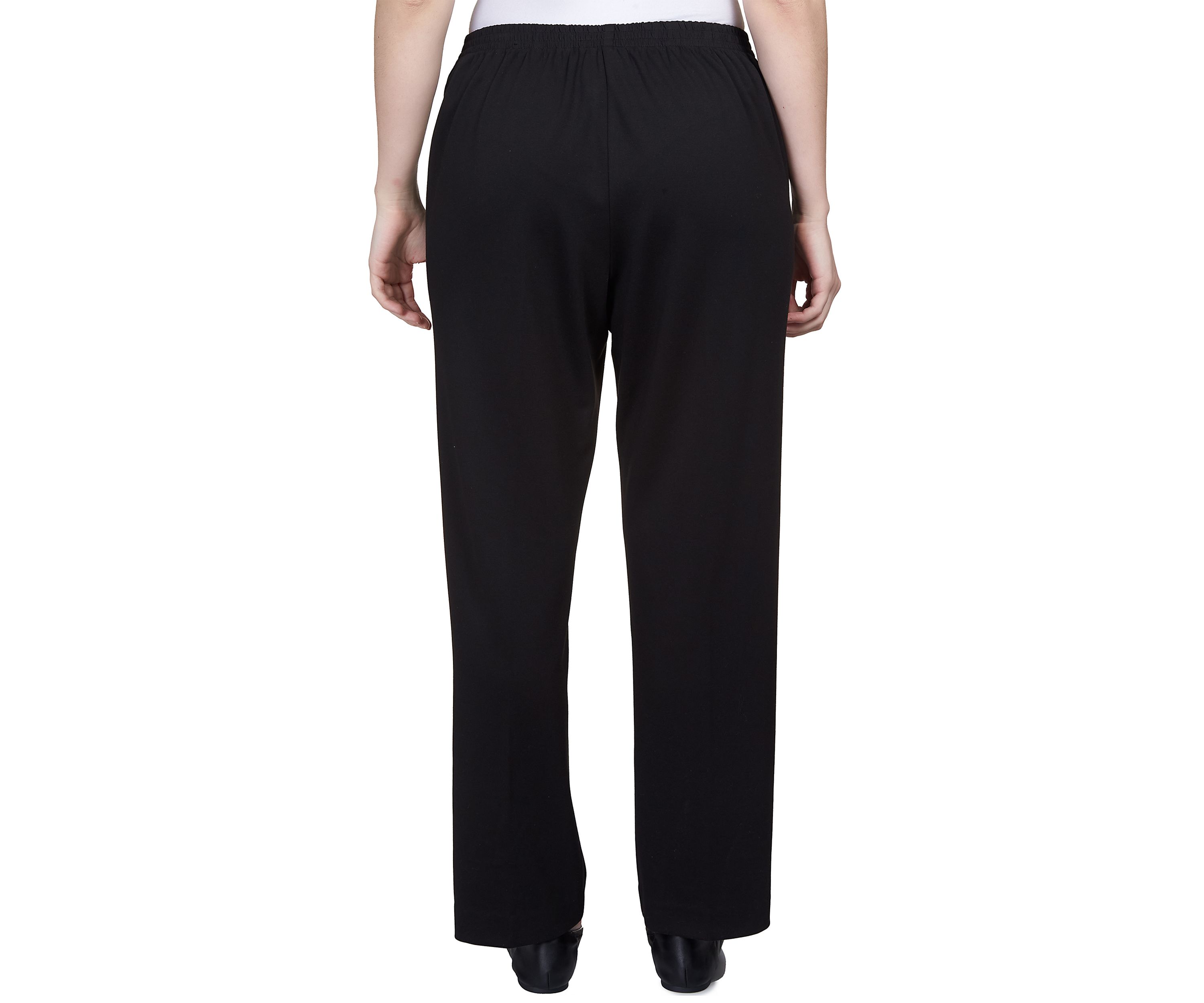 Womens Park Place Buckled Stretch Knit Average Length Ponte Pants