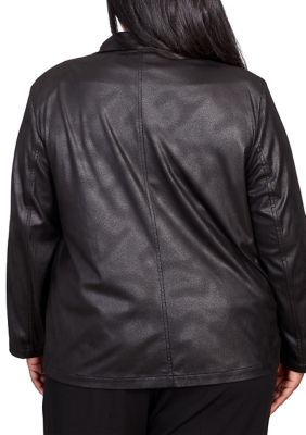 Alfred Dunner Plus Size Faux Leather Jacket belk