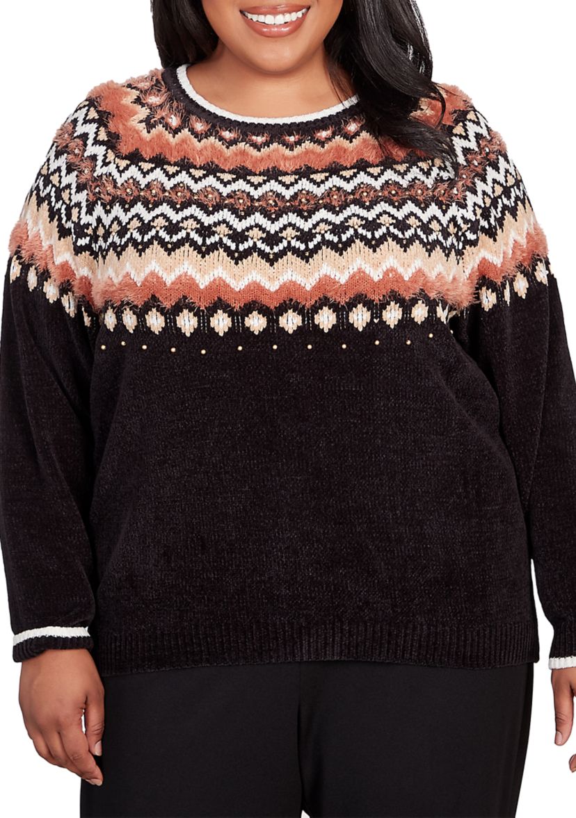 Plus Size Fair Isle Sweater 