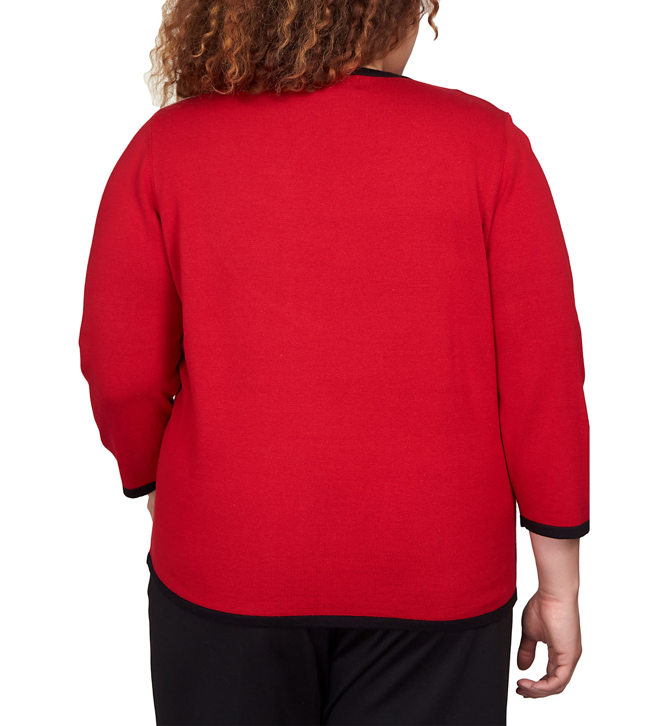 Plus Size Color Block Plaid Sweater 
