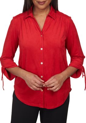 Alfred Dunner Womens Petite Clip Dot Short Sleeve Shirt, Blush Multi,  Medium Petite : : Clothing, Shoes & Accessories