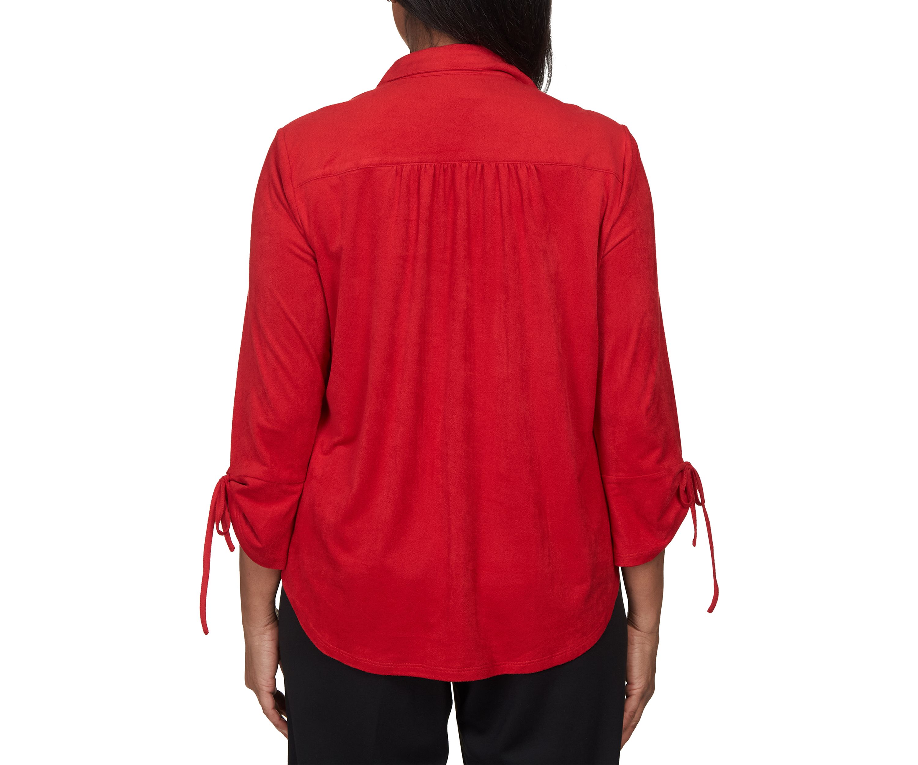 Petite Knit Suede Shirt 