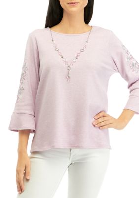 Women's Embroidered Sleeve Top