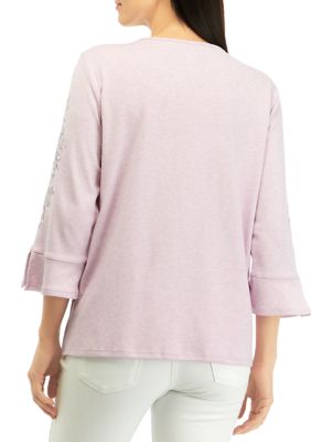 Women's Embroidered Sleeve Top