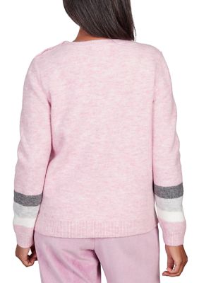 Women's Swiss Chalet Color Block Textured Sweater