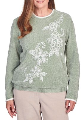 Alfred Dunner Shimmer Floral Sweater