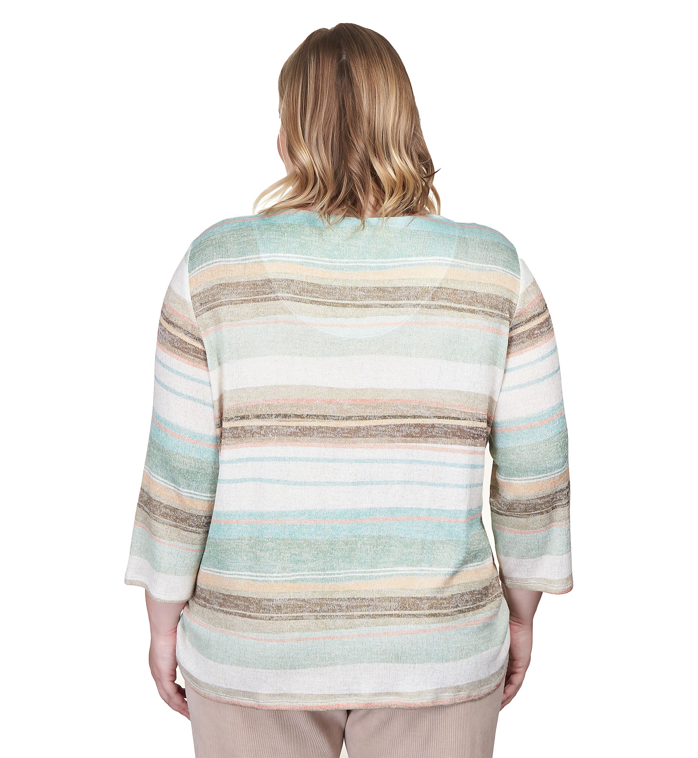 Plus Size Watercolor Stripe Shirt