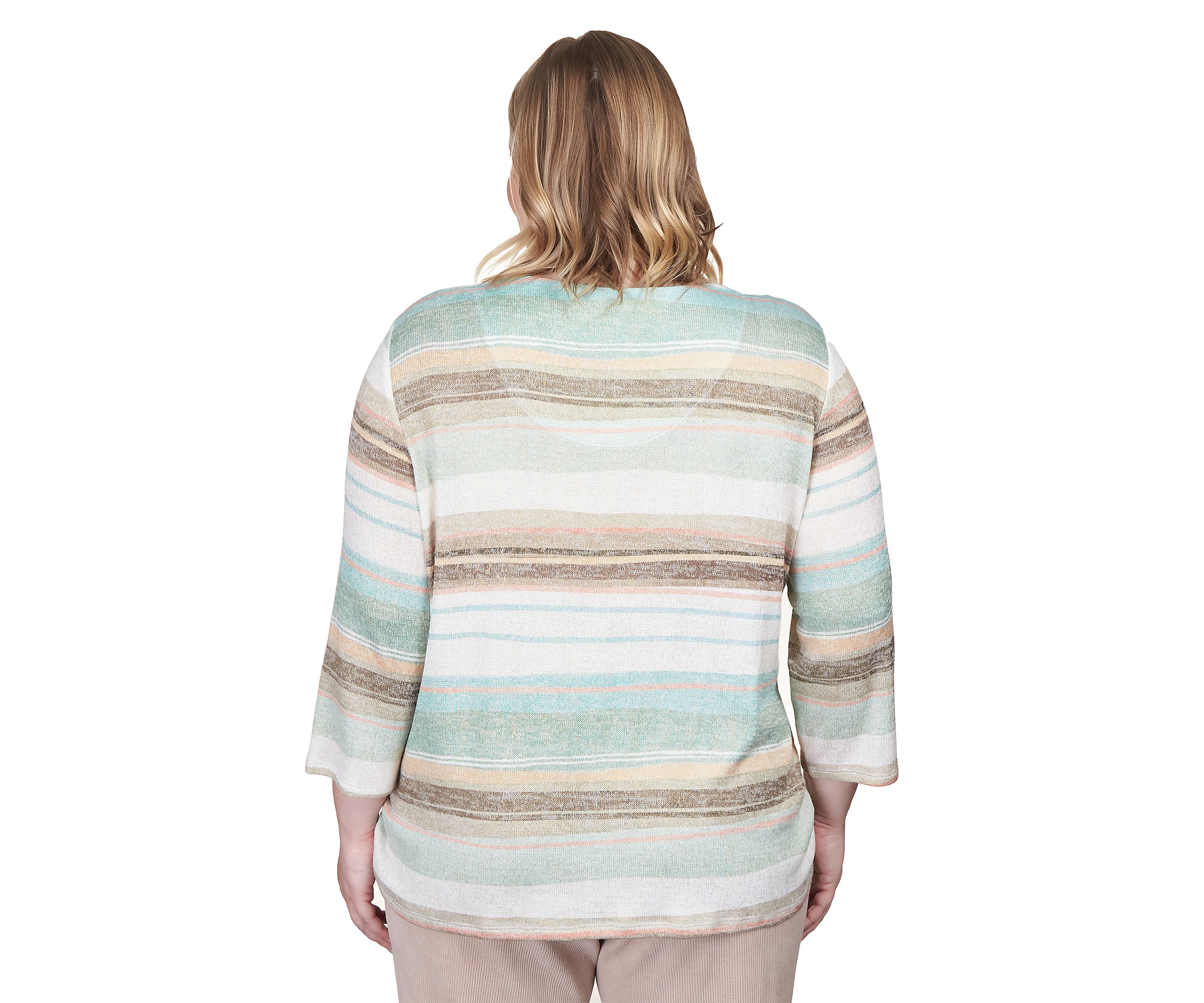 Plus Size Watercolor Stripe Shirt